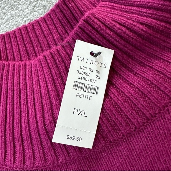 Talbots Plum Purple High Neck Button Shoulder Sweater NWT - Picture 4 of 6